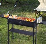 Compact Charcoal Grill with Side Table & Carry Bag
