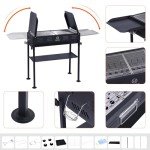Compact Charcoal Grill with Side Table & Carry Bag