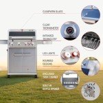 Monument 4-Burner Propane Gas Grill with Side Burner