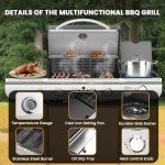 4-Burner Gas BBQ Grill with Side Burner