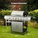 4-Burner Gas BBQ Grill with Side Burner