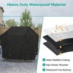 Heavy Duty 55 Inch BBQ Grill Cover - Black