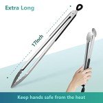 17-Inch Stainless Steel BBQ Grill Tongs