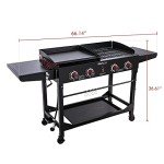 Royal Gourmet 4-Burner Portable Gas Grill Combo