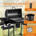 Flamaker Charcoal Grill with Side Oven & Thermometer