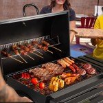 Flamaker Charcoal Grill with Side Oven & Thermometer