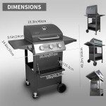 Cyphyja 3-Burner Stainless Steel Propane Grill