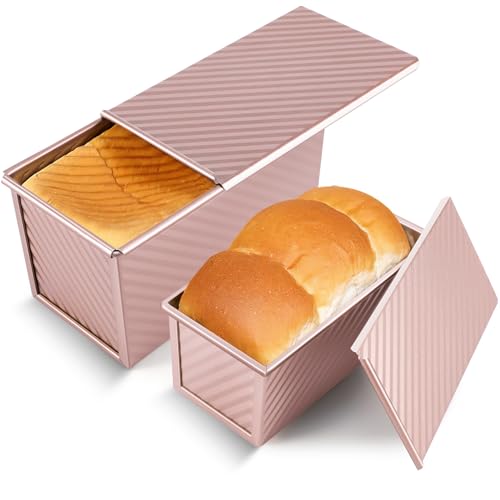 Premium Non-Stick 2-Pack Pullman Loaf Pan, 1 lb/0.5 lb Capacity