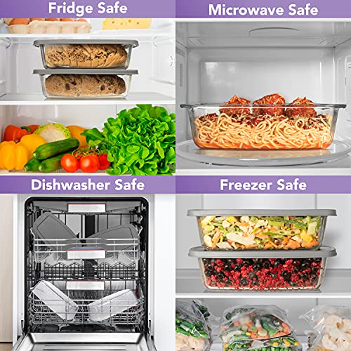 Razab Large Glass Loaf Pan Set - Airtight Covers