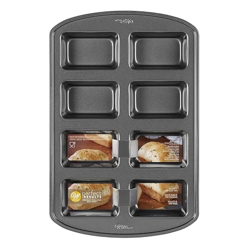Wilton Non-Stick Mini Loaf Pan, 8-Cavity, Gray