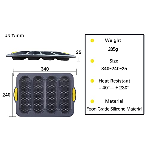 French Bread Loaf Pan Set with 4 Buns