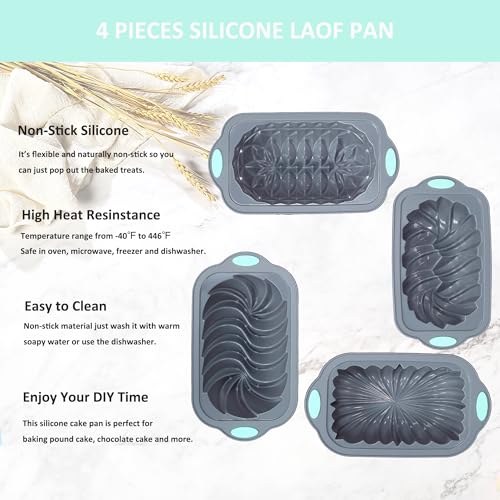 Non-Stick Silicone Loaf Pan Set for Baking Bread