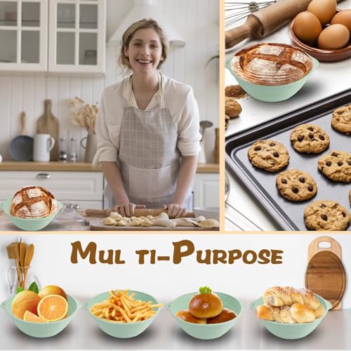 HEBEICRMY Silicone Sourdough Proofing Baskets with Steel Rings