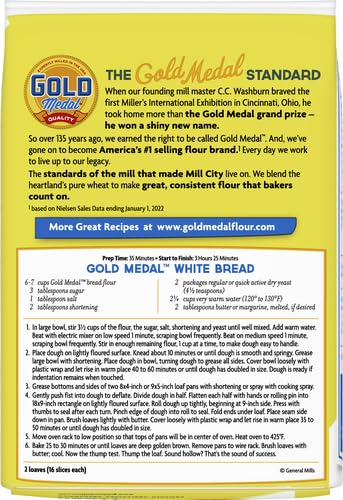 Gold Medal Premium Unbleached Bread Flour, 5 lb Bag