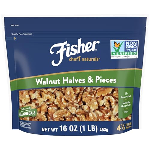 Fisher Chef's Naturals Walnut Halves & Pieces 1 lb