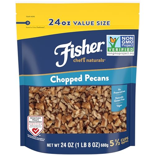 24oz Fisher Chef's Naturals Unsalted Pecans in Resealable Bag