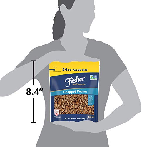 24oz Fisher Chef's Naturals Unsalted Pecans in Resealable Bag