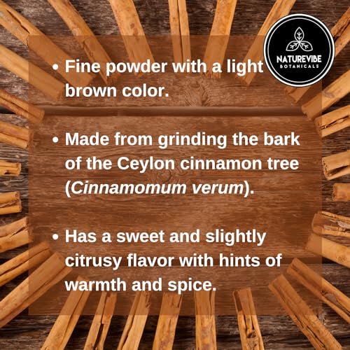 Naturevibe Botanicals Ceylon Cinnamon Powder, Ground 16oz