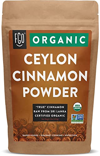 Organic Ceylon Cinnamon Powder, Raw Sri Lanka, 16oz