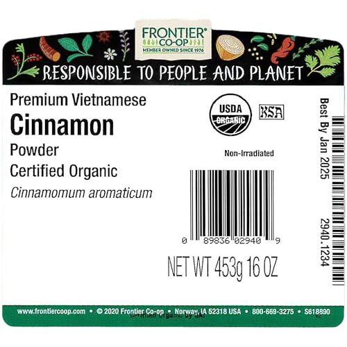 Frontier Organic Ground Vietnamese Cinnamon, 1 lb, Premium