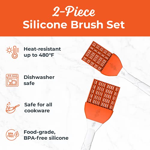 Silicone Pastry Brush Set: 2 Grid Basting Brushes