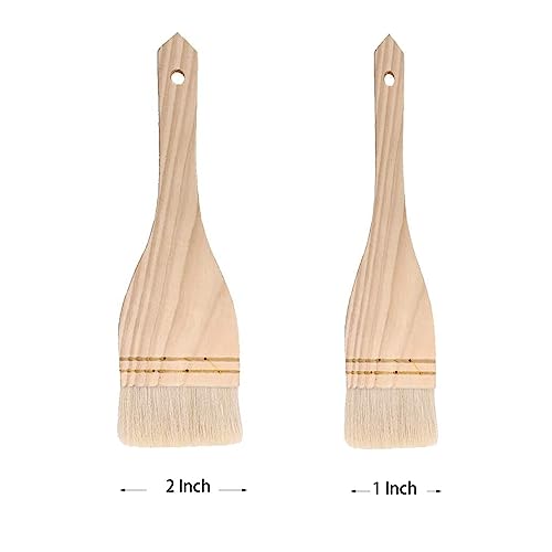 4Pcs Pastry Brushes with Boar Bristles and Hardwood Handles