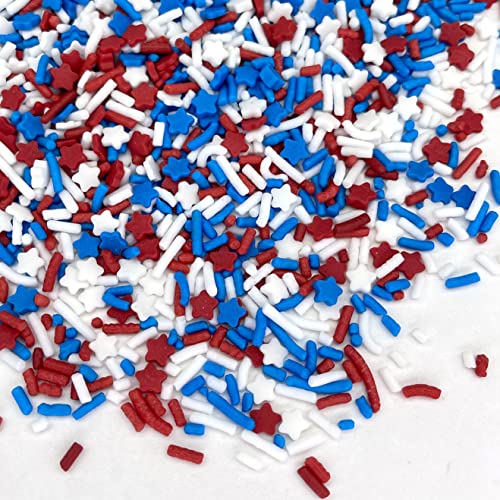 Patriotic Red White Blue Cookie Sprinkles, Manvscakes Chocolate