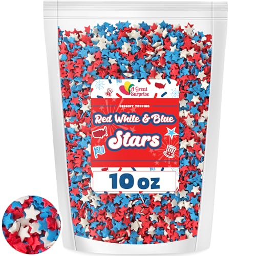 Patriotic Star Sprinkles - 10 Oz - Bulk Confetti