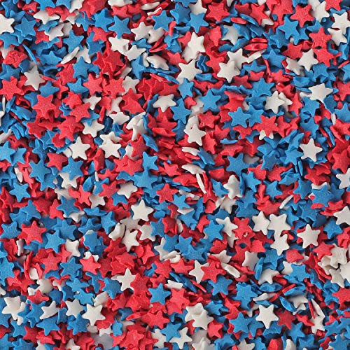 Patriotic Star Sprinkles - 10 Oz - Bulk Confetti