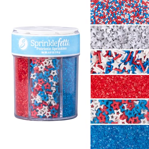 Patriotic Sprinkle Mix for Cake Decorations and Baking