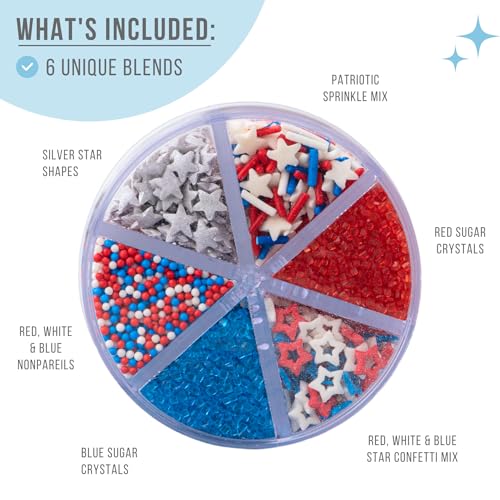 Patriotic Sprinkle Mix for Cake Decorations and Baking
