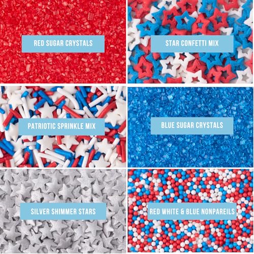 Patriotic Sprinkle Mix for Cake Decorations and Baking