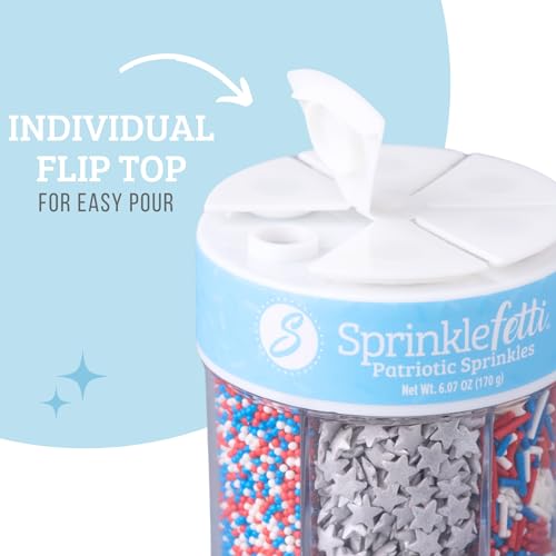 Patriotic Sprinkle Mix for Cake Decorations and Baking