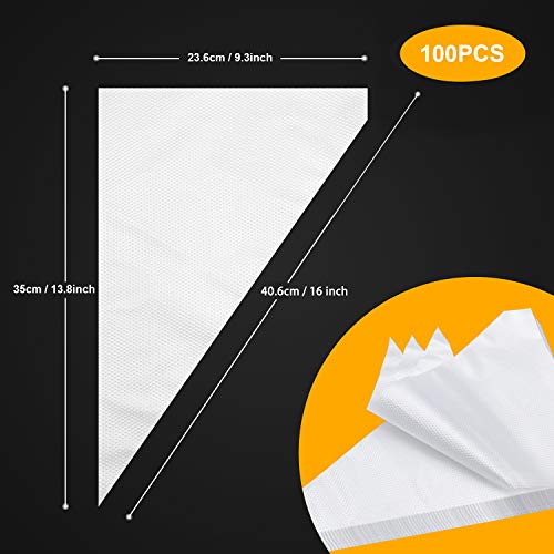 Tamodan 100PCS Disposable Piping Bags with 16" Tipless