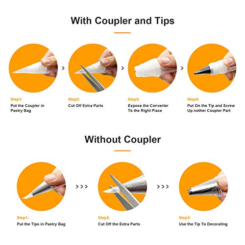 Tamodan 100PCS Disposable Piping Bags with 16" Tipless