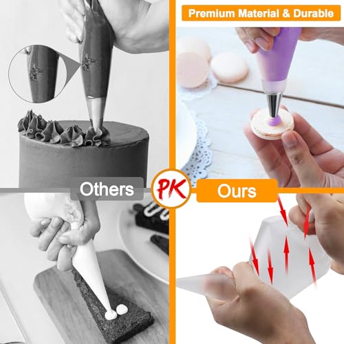 100pc Disposable Piping Bags with Tips for Baking