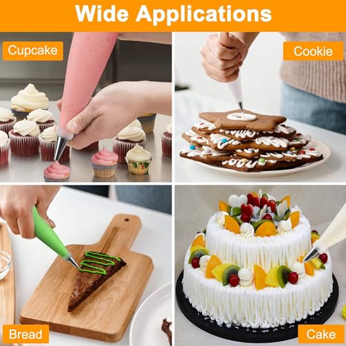 100pc Disposable Piping Bags with Tips for Baking