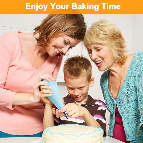 100pc Disposable Piping Bags with Tips for Baking