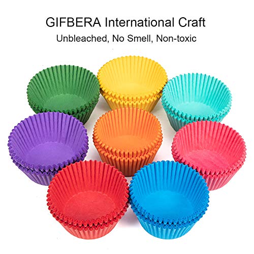 Gifbera Bright Rainbow Cupcake Liners 400-Count