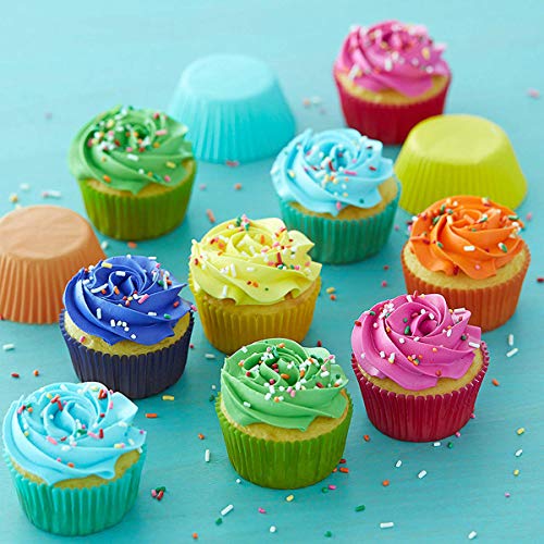Gifbera Bright Rainbow Cupcake Liners 400-Count
