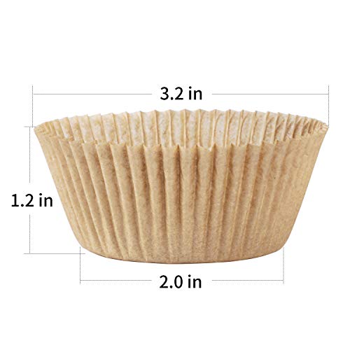 Caperci Natural Cupcake Liners 500-Pack, Food Grade & Grease-Proof