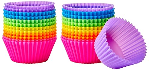 24 Pack of Multicolor Silicone Baking Cups