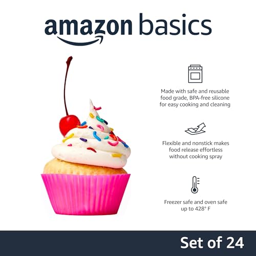 24 Pack of Multicolor Silicone Baking Cups