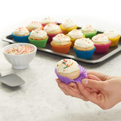 24 Pack of Multicolor Silicone Baking Cups