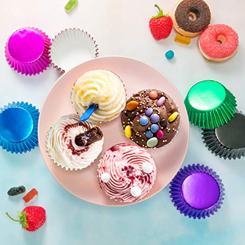 Sumind Foil Cupcake Liners in 10 Colors, 200-Pack