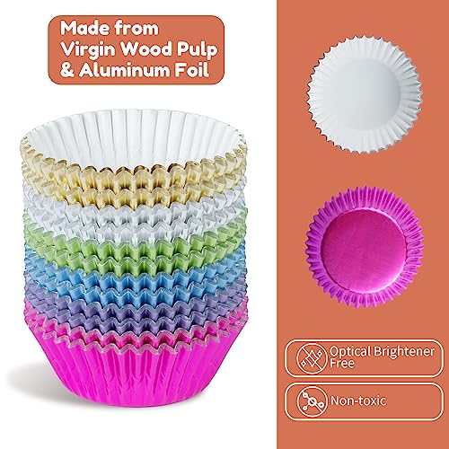 240pcs Metallic Foil Cupcake Liners - Standard Size