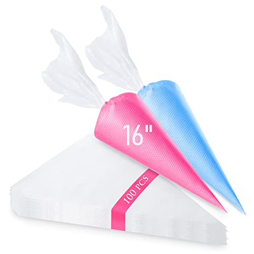Tamodan 100PCS Disposable Piping Bags with 16" Tipless