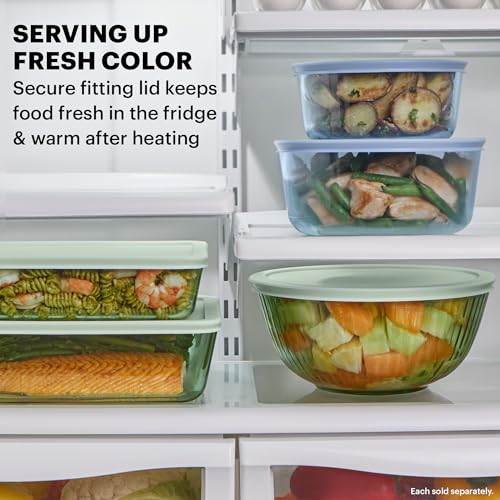 Pyrex Sculpted Tinted Glass Mixing Bowls - 6PC