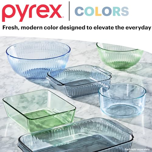 Pyrex Sculpted Tinted Glass Mixing Bowls - 6PC