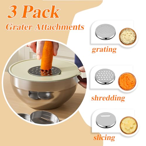 Stainless Steel Mixing Bowls Set with Lids, 6-Piece
